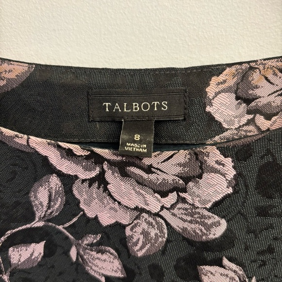 TALBOTS Jacquard Floral Textured Sleeveless Shell Top 8 Office‎ Business Casual - Picture 3 of 6
